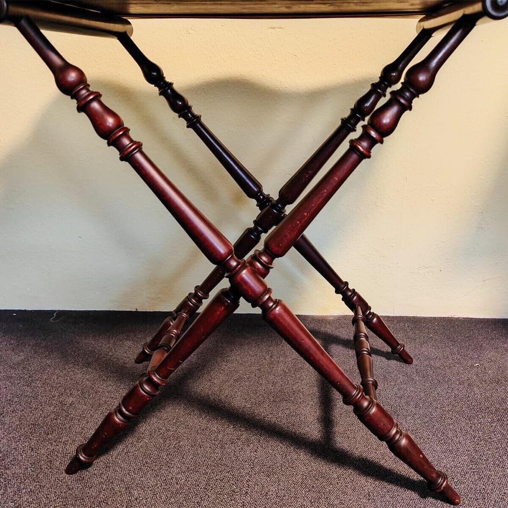 Tablettisch Beistelltablett Beistelltisch Serviertisch antik Mahagoni Tablett